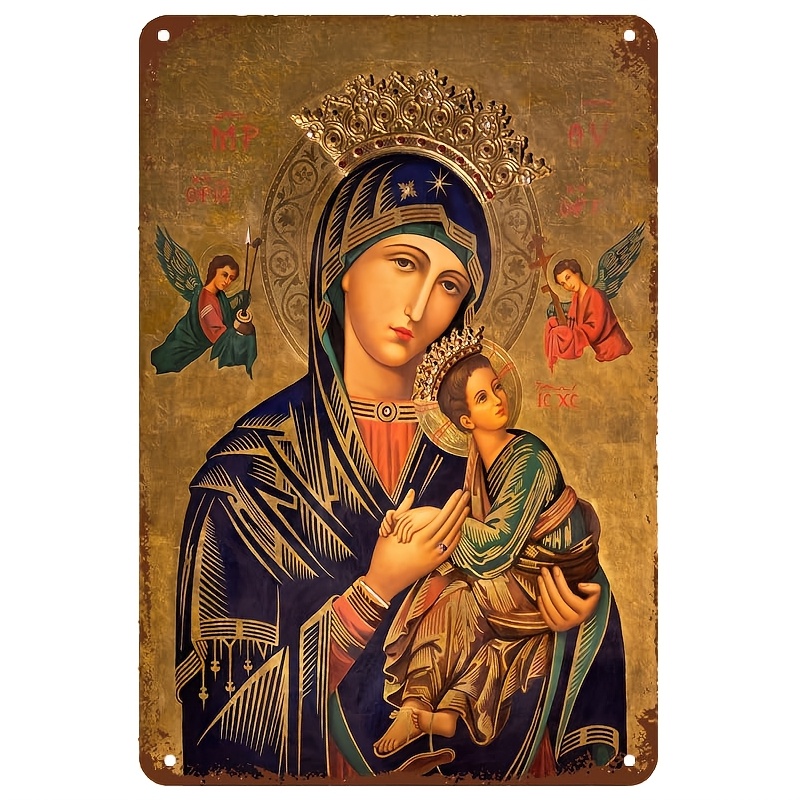 Home Decor Frames - 2D Vintage Metal Sign, Virgin Mary