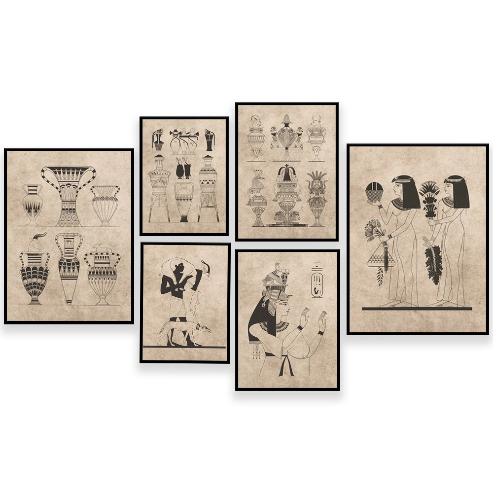 Home Decor Egypt - Vintage ancient egypt poster, servant, egyptian