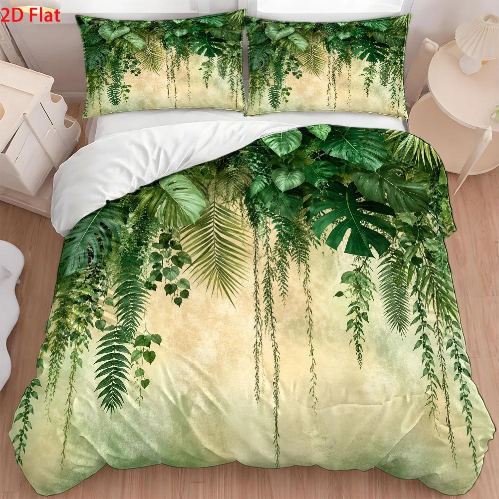 Home Decor Minimalist Style - 3Pc Tropical Rainforest Print Quilt Cover