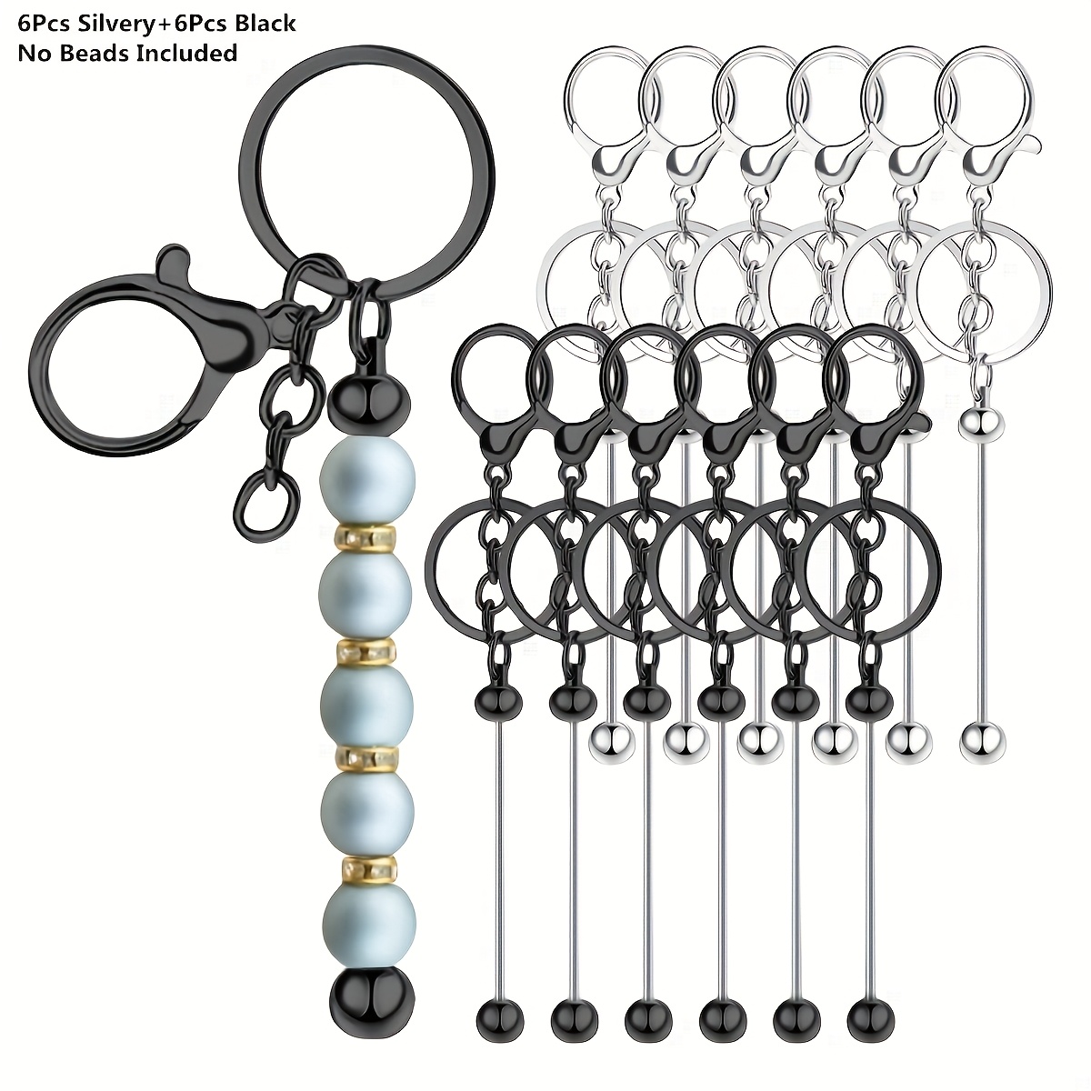 Home Decor Essentials - 12pcs Economical Delicate Blank Keychain Bead