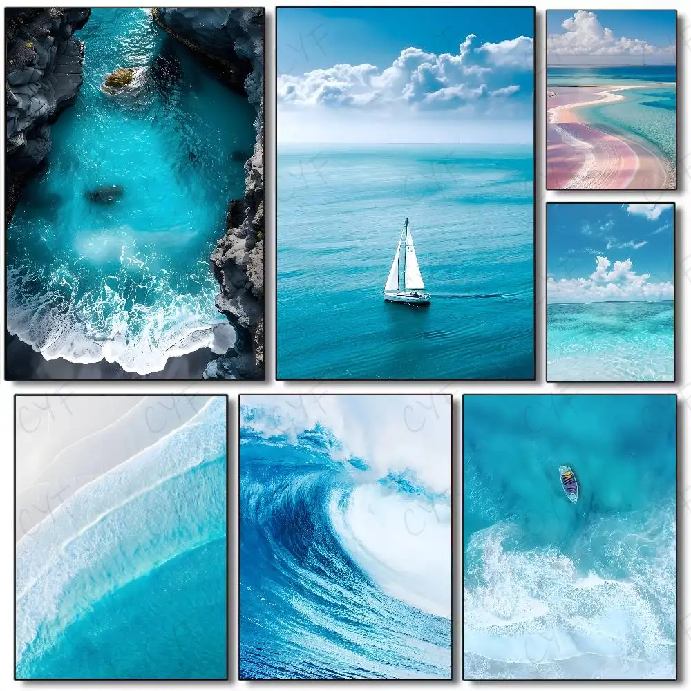 Home Decor Essentials - Beach Ocean Wave Poster Wall Art