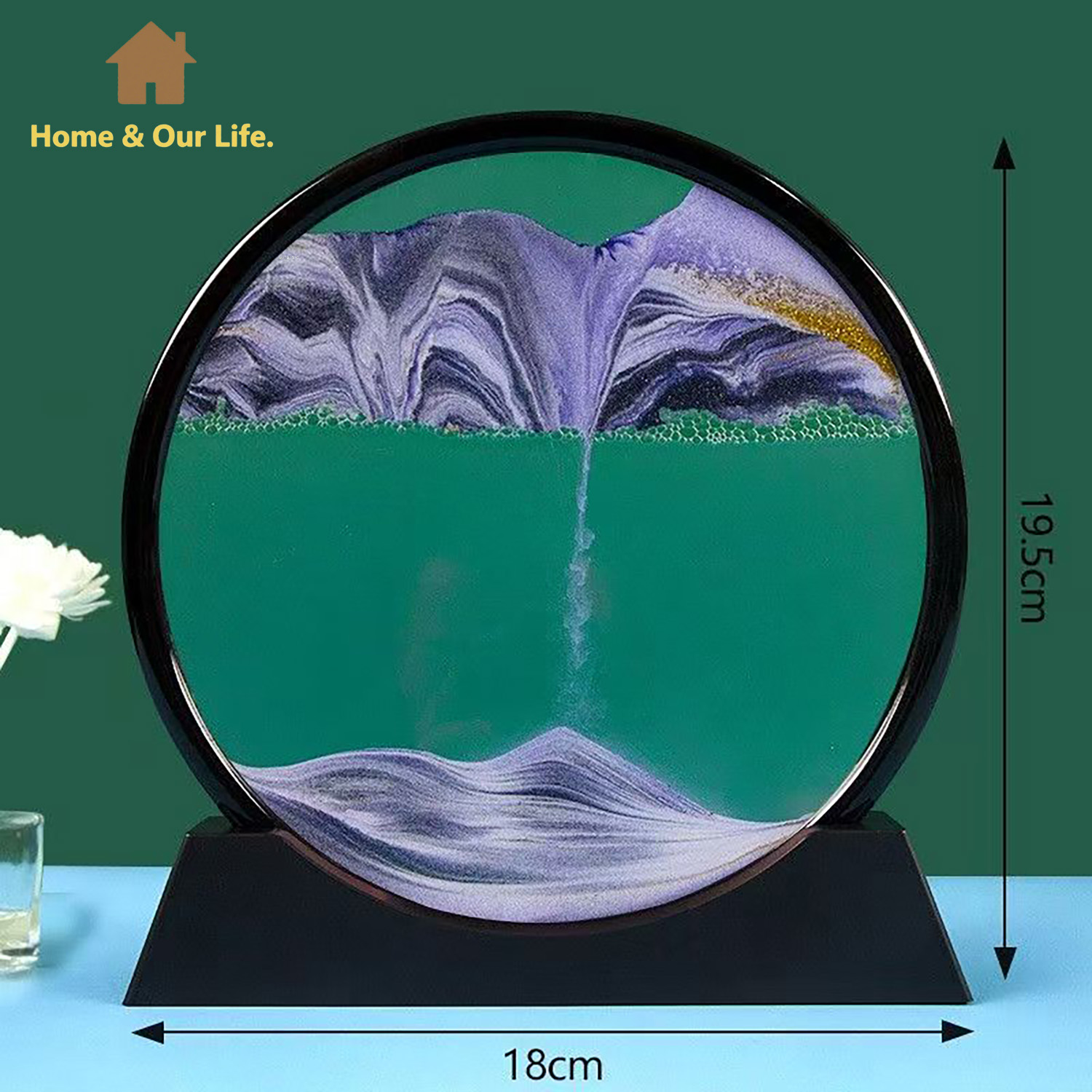 Home Decor Mirror - 3D Dynamic Flowing Sand Art: Unique