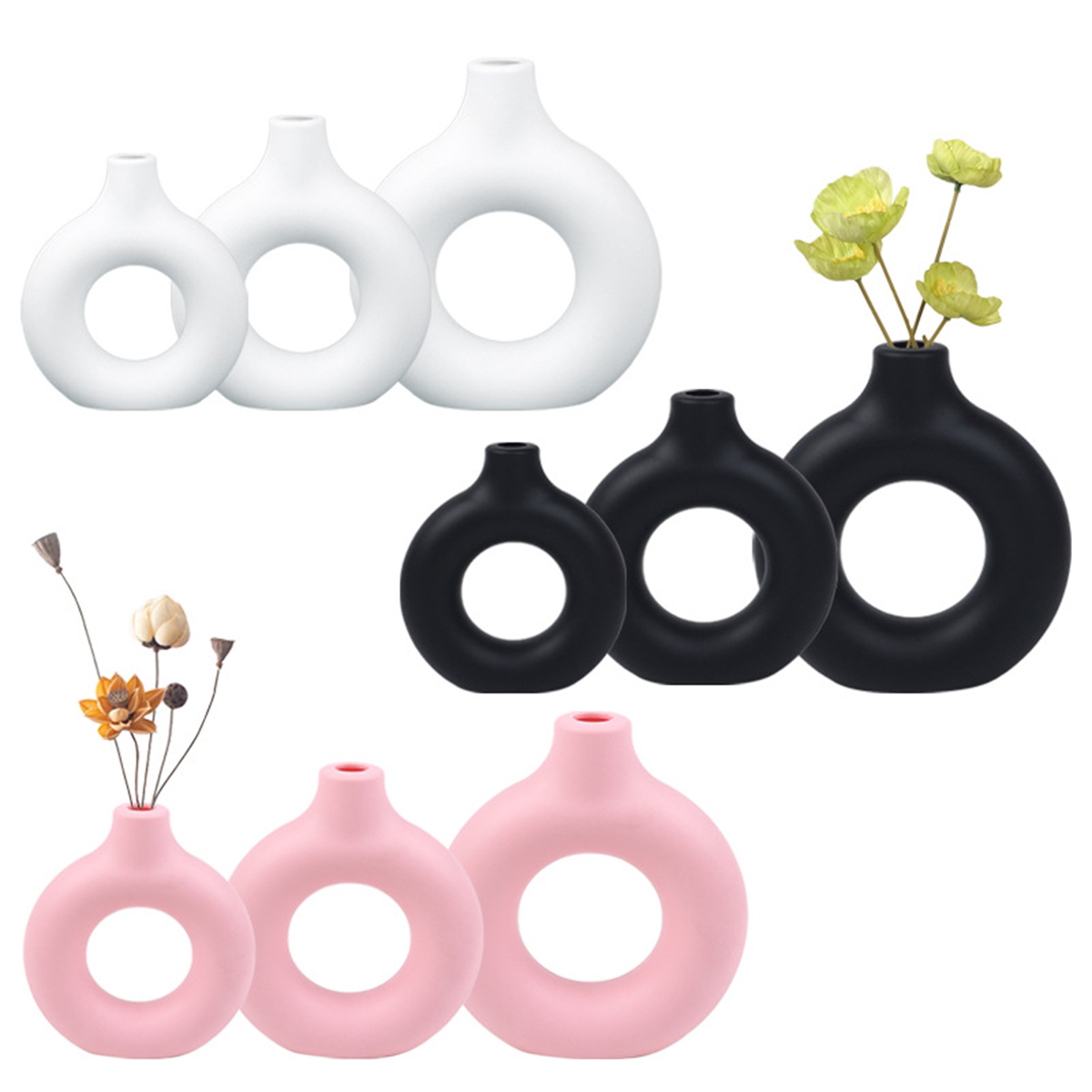 Home Decor Center - 1PC Rotundity Plastic Vase Wedding Dining