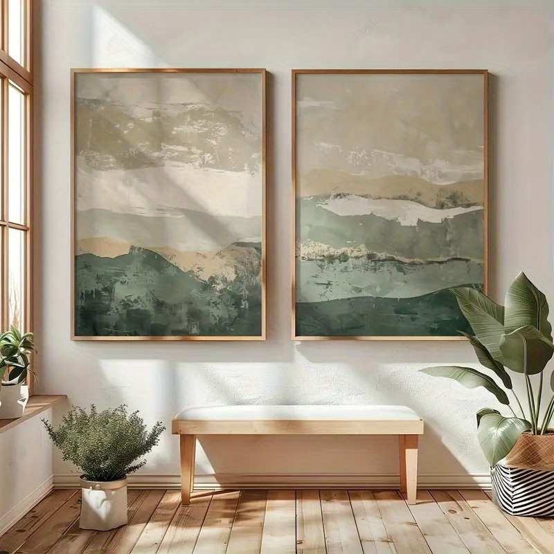 Home Decor Range - 2pcs/set Wabi Sabi Abstract Geometric Canvas
