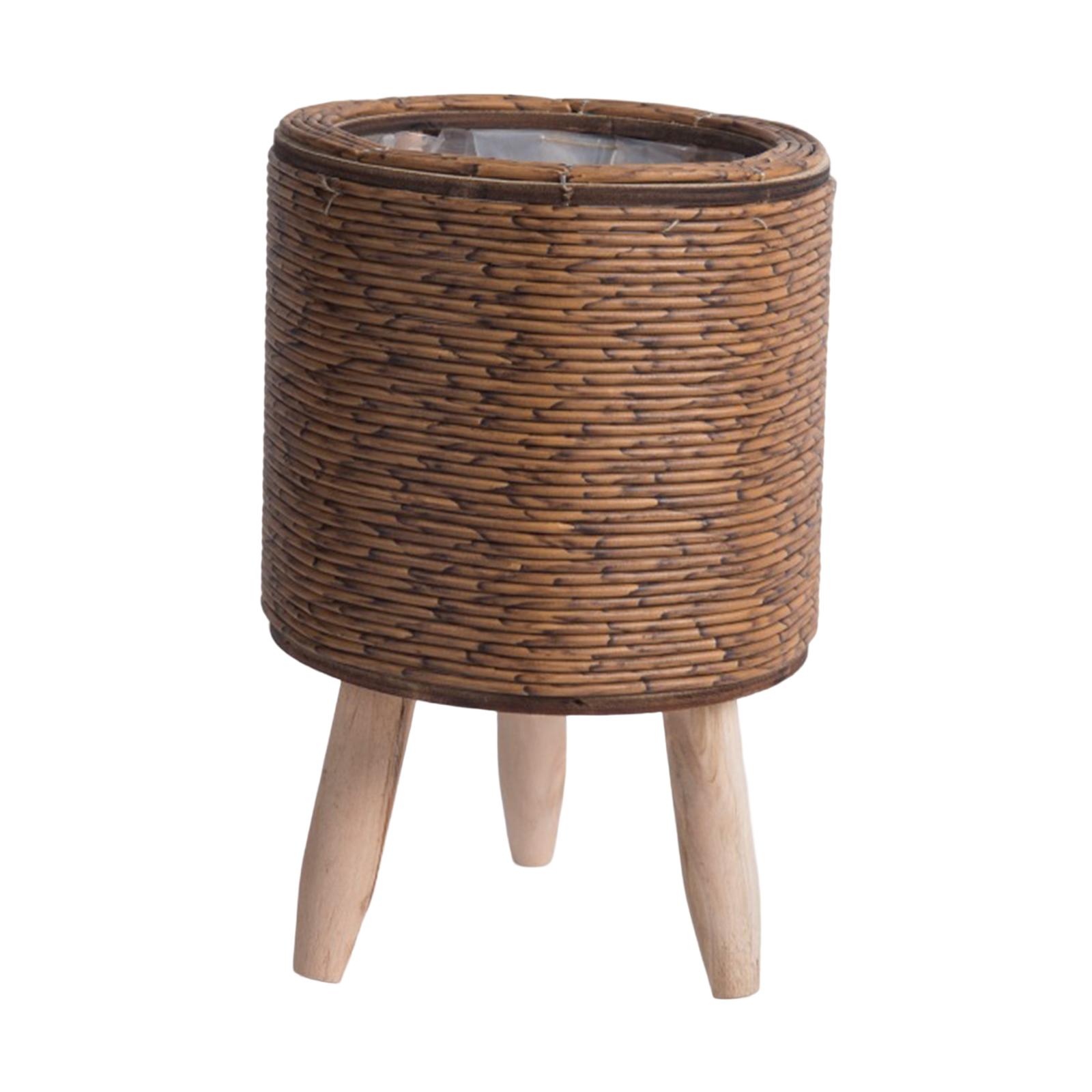 Rattan Plant Basket - 2x Legged Woven Basket for Plant