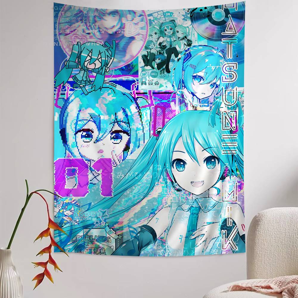 Home Decor Hippie - Anime H-hatsunes Cool M-miku Cartoon Tapestry