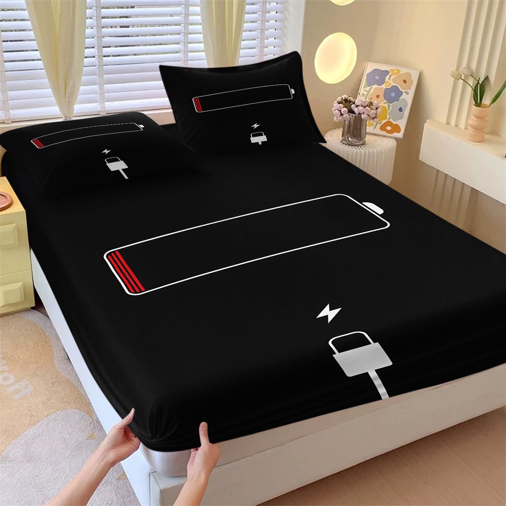 Home Decor Minimalist Style - Minimalist Low Battery Warning Print Bedding