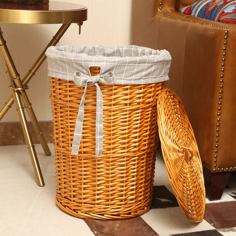 Rattan Plant Basket - Rattan Hamper Stylish Laundry Basket with