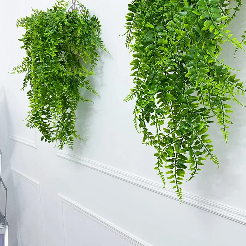 Rattan Plant Basket - Artificial Hanging Plants 32 Inch Fake
