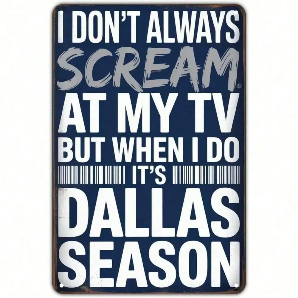 Home Decor Dallas - Dallas Cowboys Metal Tin Sign, Vintage