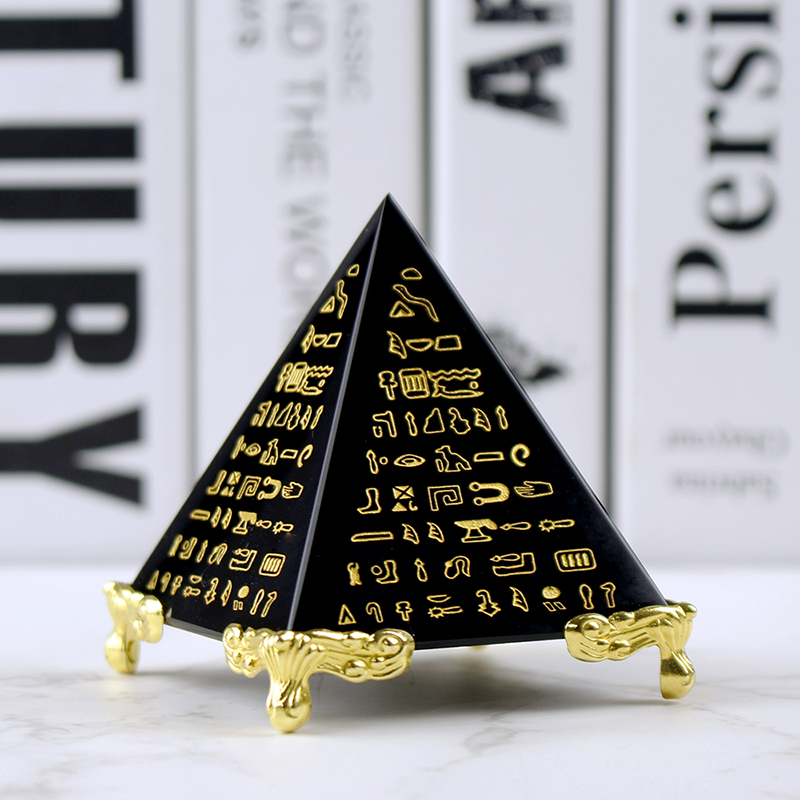 Home Decor Egypt - Egypt Crystal Obsidian Pyramid Model Natural