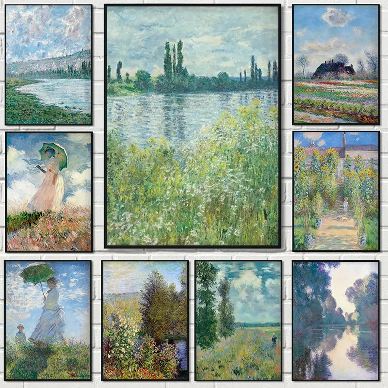 Home Decor Essentials - (No frame)1pcsMonet Abstract Landscape Art Canvas