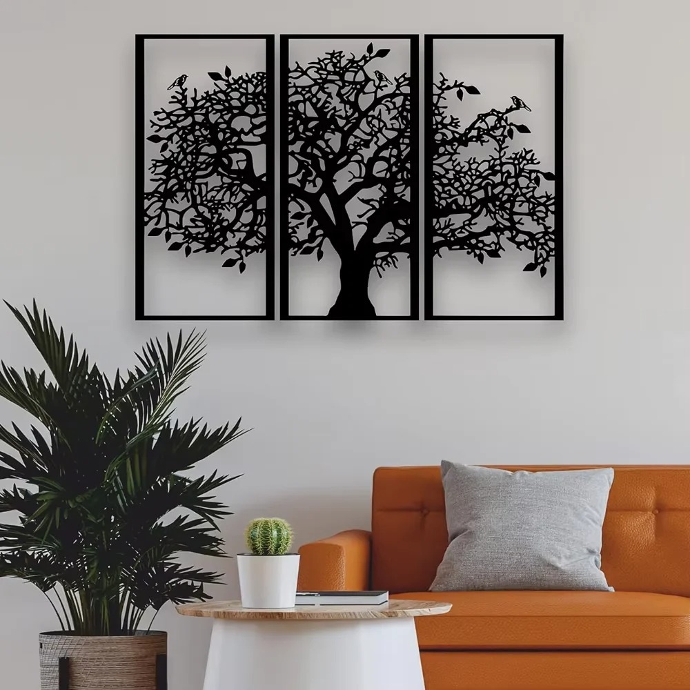 Home Decor Etsy - 3Pcs Family Tree Metal Wall Decor