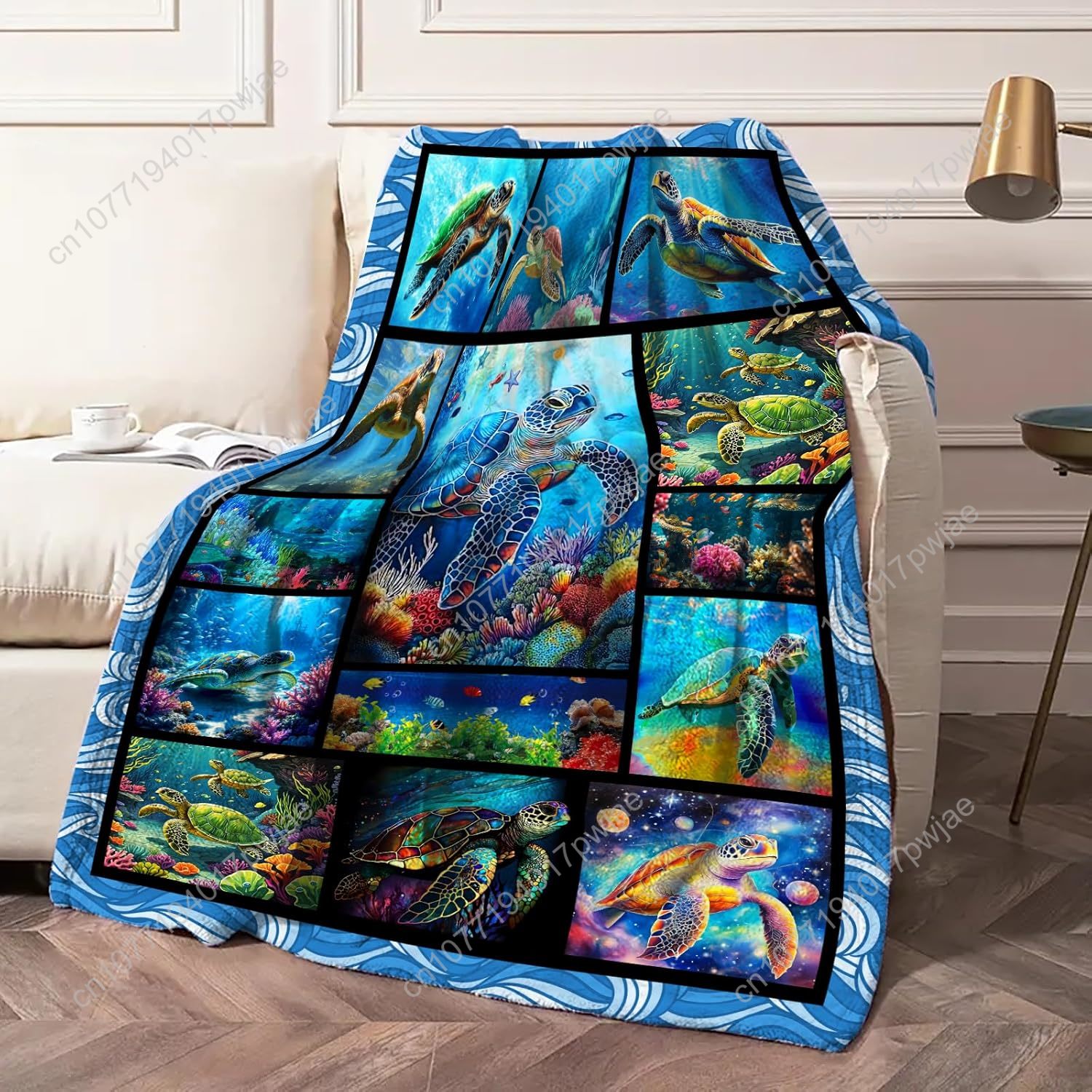 Sea Turtle Flannel Throw Blank - огляд і ціна Home Decor Theme