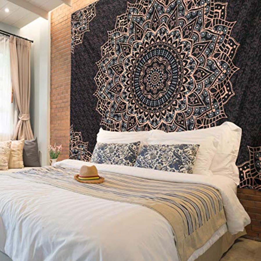 Black Mandala Tapestry Wall Ha - огляд і ціна Home Decor Hippie