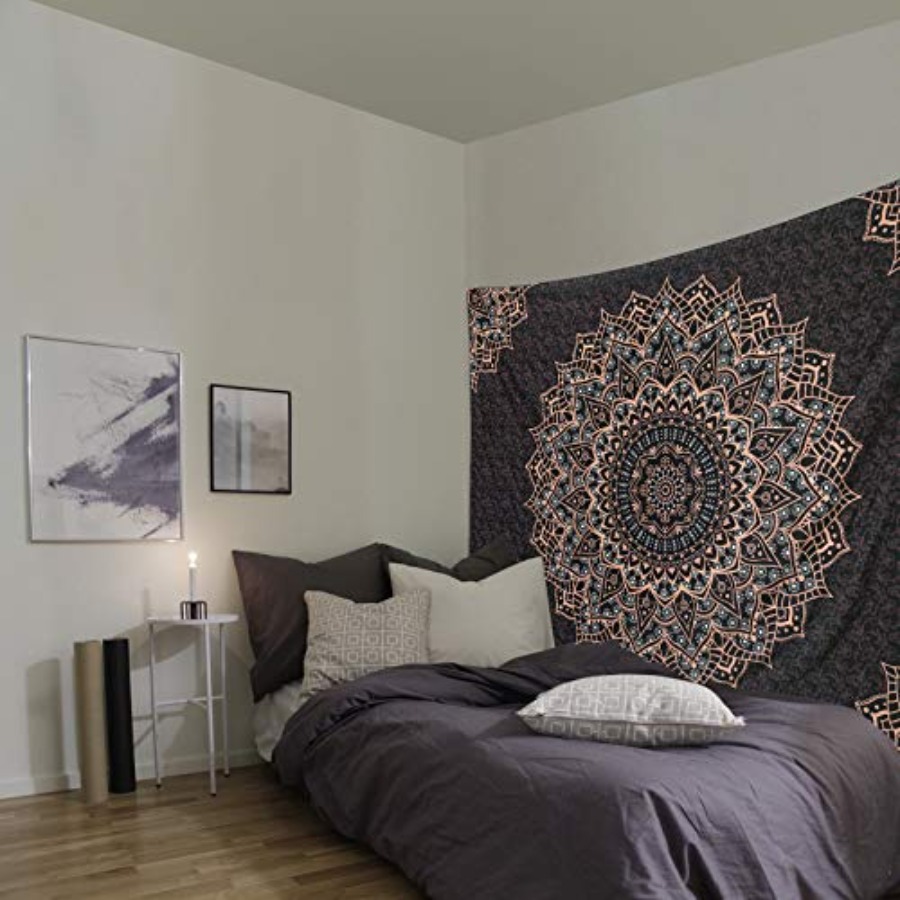 Black Mandala Tapestry Wall Ha - огляд і ціна Home Decor Hippie