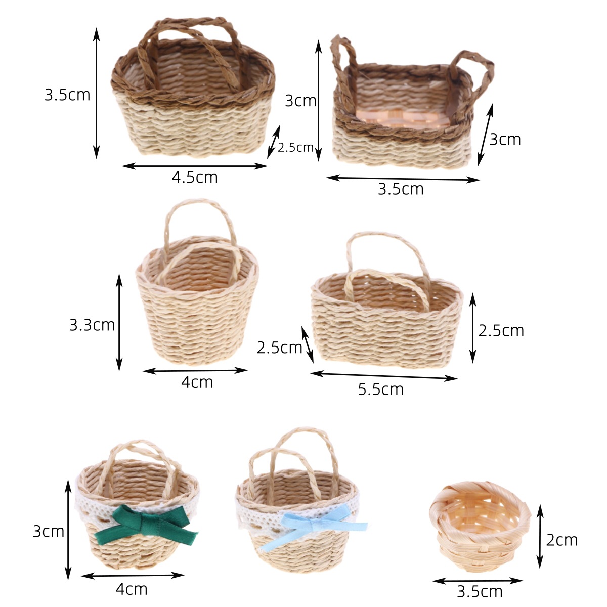 1Pc Dollhouse Handwoven Lafite - огляд і ціна Rattan Plant Basket