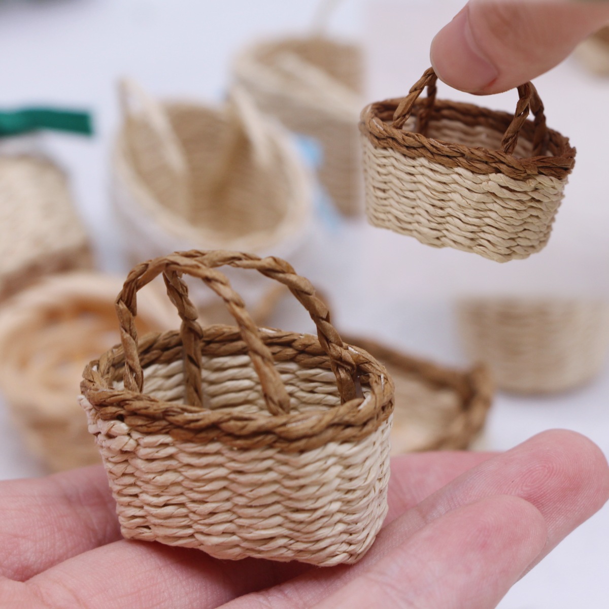 1Pc Dollhouse Handwoven Lafite - огляд і ціна Rattan Plant Basket