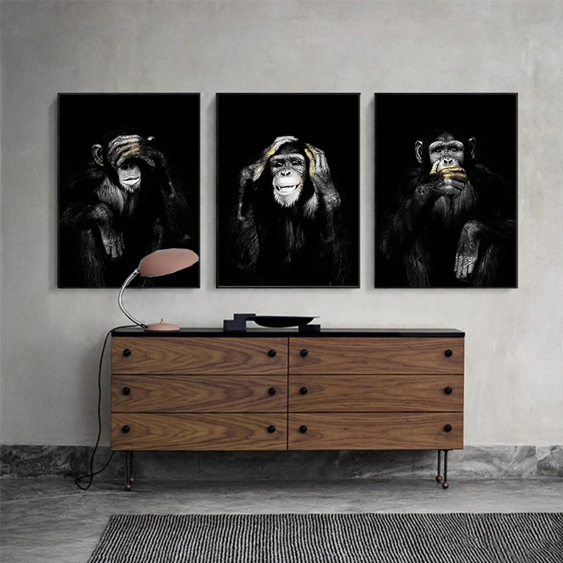 Funny Monkey HD Poster Canvas  - огляд і ціна Home Decor Mirror