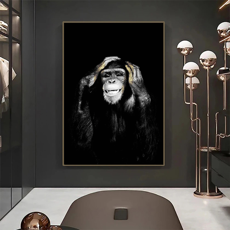Funny Monkey HD Poster Canvas  - огляд і ціна Home Decor Mirror