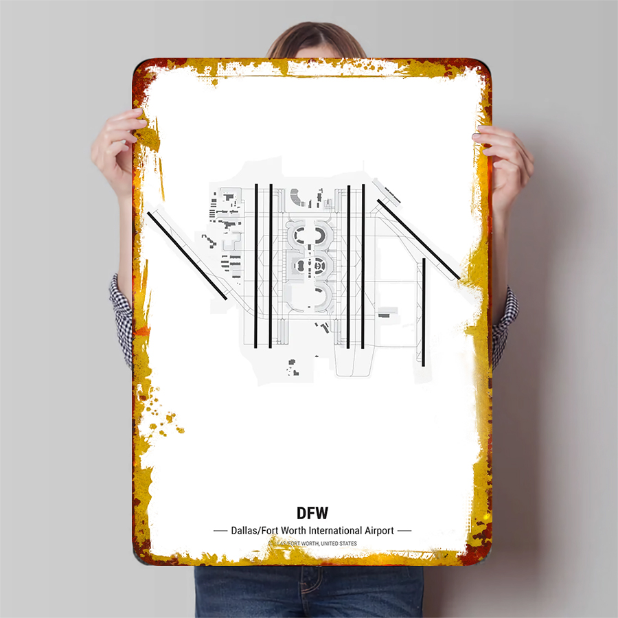 DFW Airport Map Metal Wall Art - огляд і ціна Home Decor Dallas