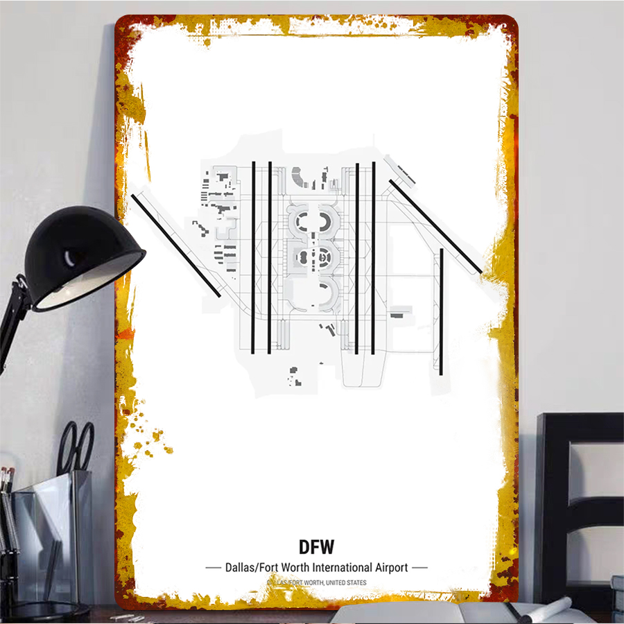 DFW Airport Map Metal Wall Art - огляд і ціна Home Decor Dallas