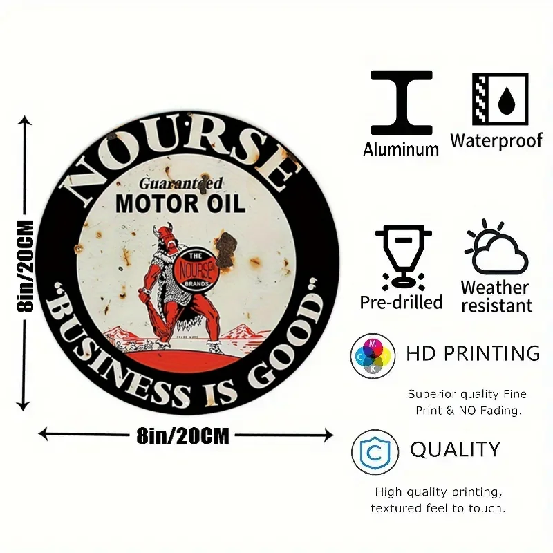 Vintage Motor Oil Sign Round M - огляд і ціна Home Decor Essentials