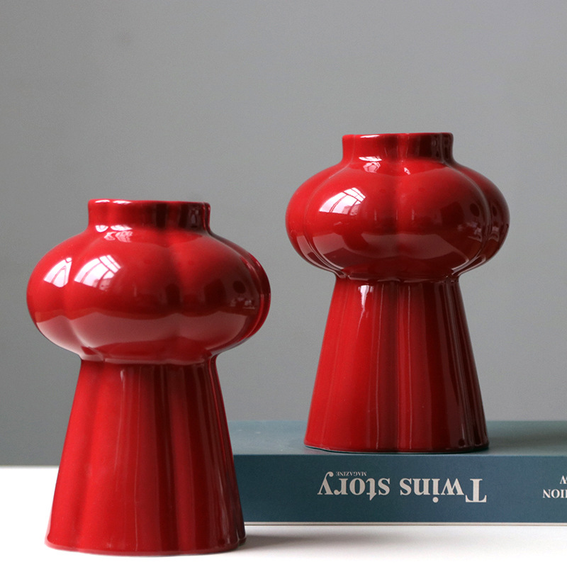 1Pcs Red Ceramic Vase, Desktop - огляд і ціна Home Decor Center