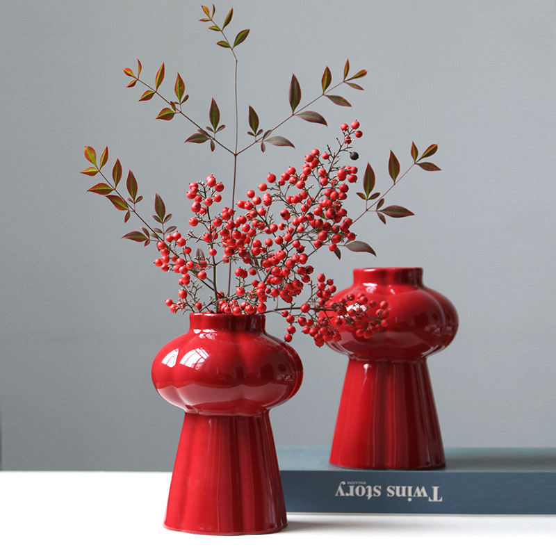 1Pcs Red Ceramic Vase, Desktop - огляд і ціна Home Decor Center