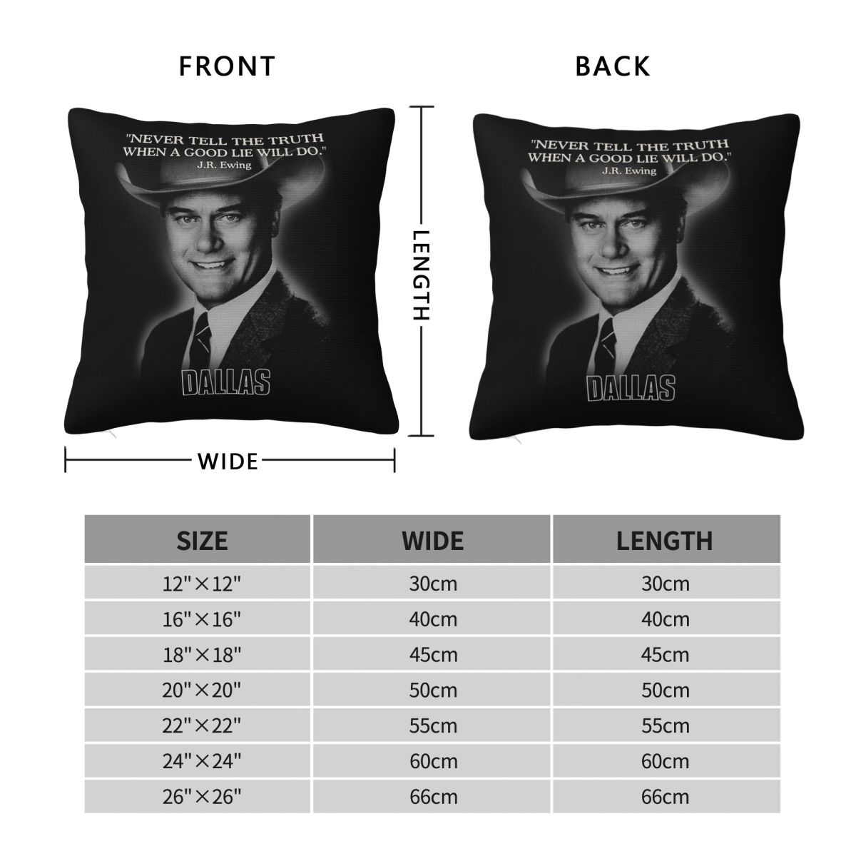 Dallas Jr Ewing Quote Square P - огляд і ціна Home Decor Dallas