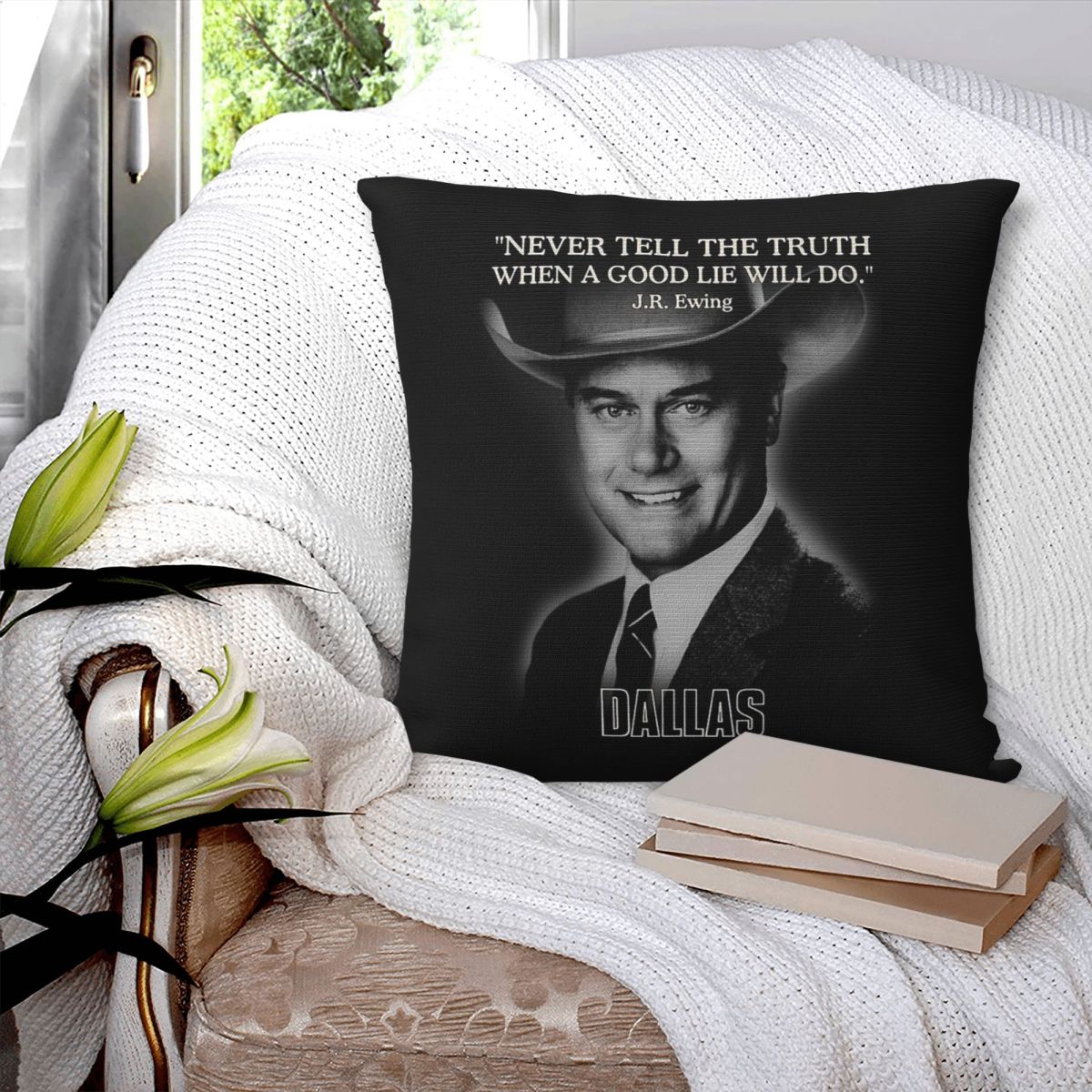 Dallas Jr Ewing Quote Square P - огляд і ціна Home Decor Dallas