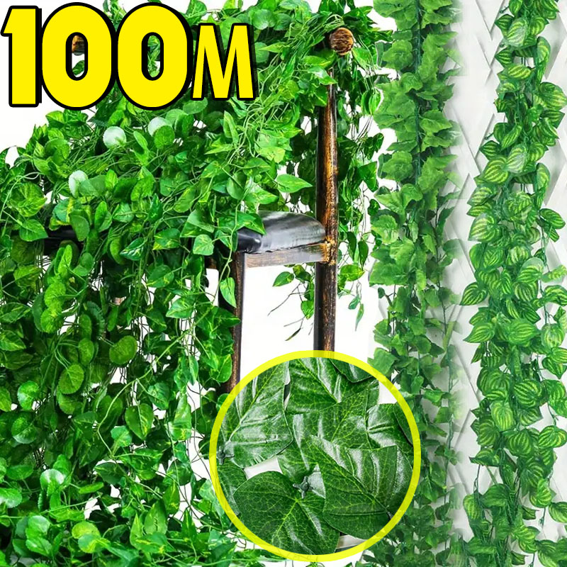 100/2M Artificial Green Ivy Vi - огляд і ціна Rattan Plant Basket