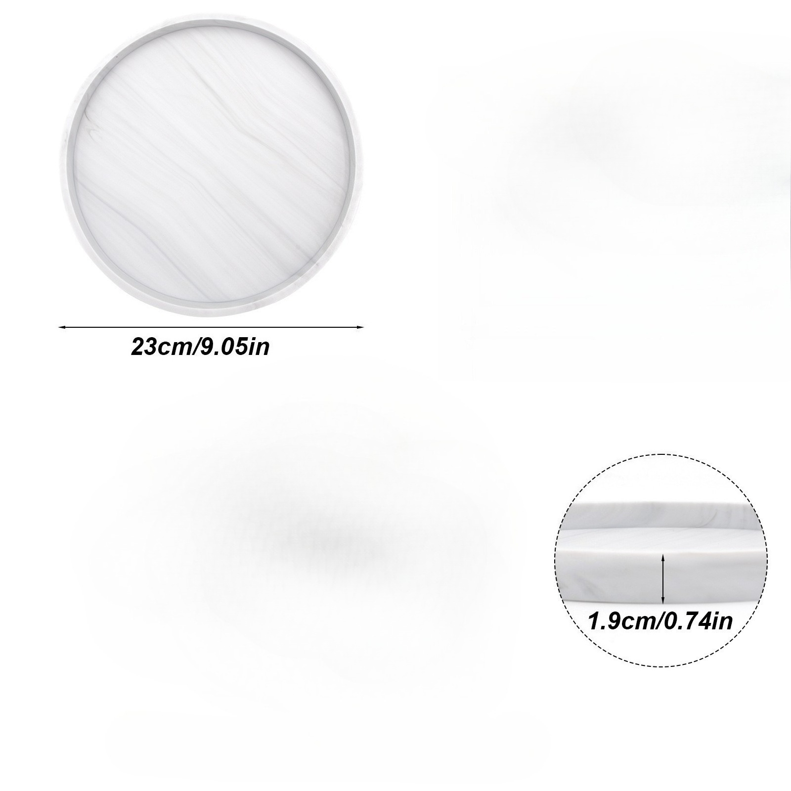 Round White Tray Modern Wavy T - огляд і ціна Home Decor Center