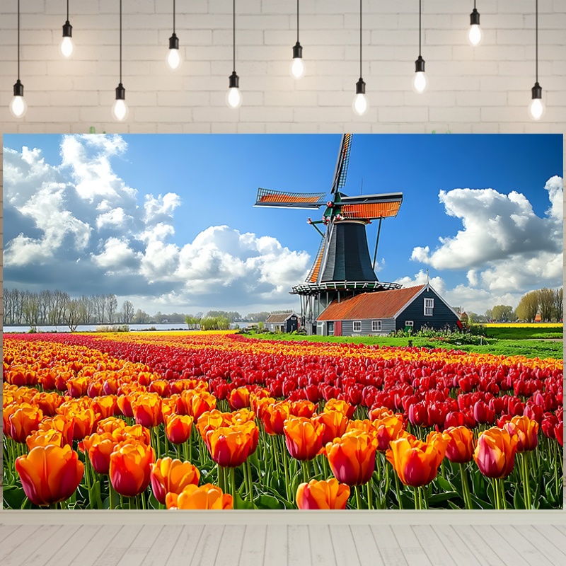 Windmill Tulip Field Netherlan - огляд і ціна Home Decor Netherlands