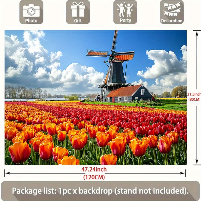 Windmill Tulip Field Netherlan - огляд і ціна Home Decor Netherlands
