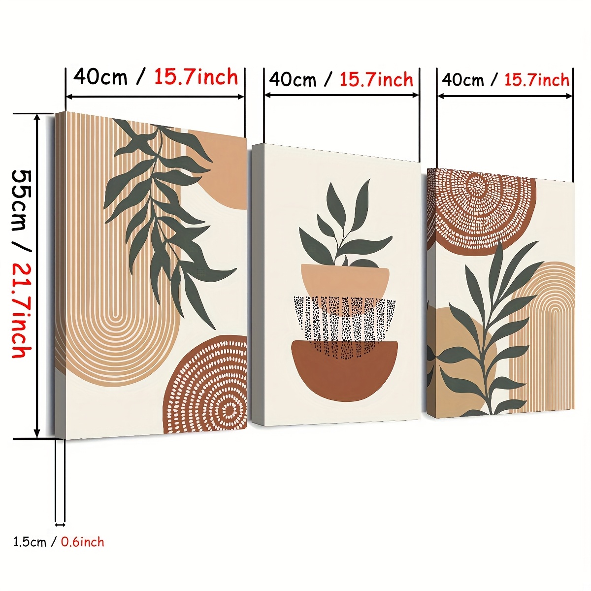 3-piece set of 2D flat print c - огляд і ціна Home Decor Mirror
