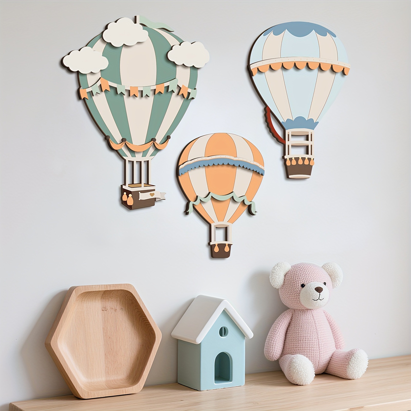 3D Cute Colorful Hot Air Ballo - огляд і ціна Home Decor Etsy