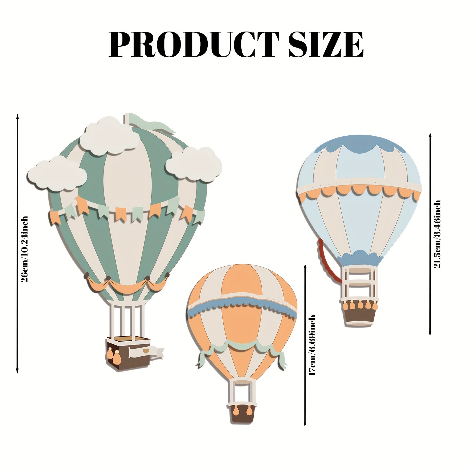3D Cute Colorful Hot Air Ballo - огляд і ціна Home Decor Etsy