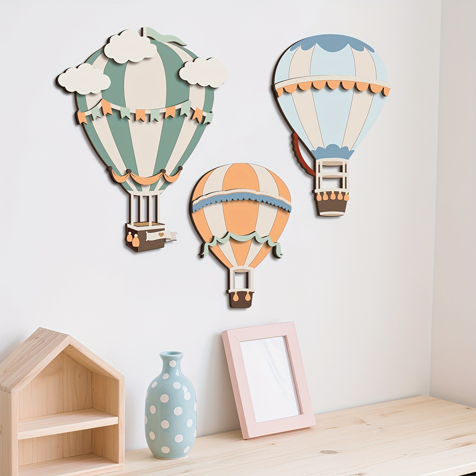 3D Cute Colorful Hot Air Ballo - огляд і ціна Home Decor Etsy