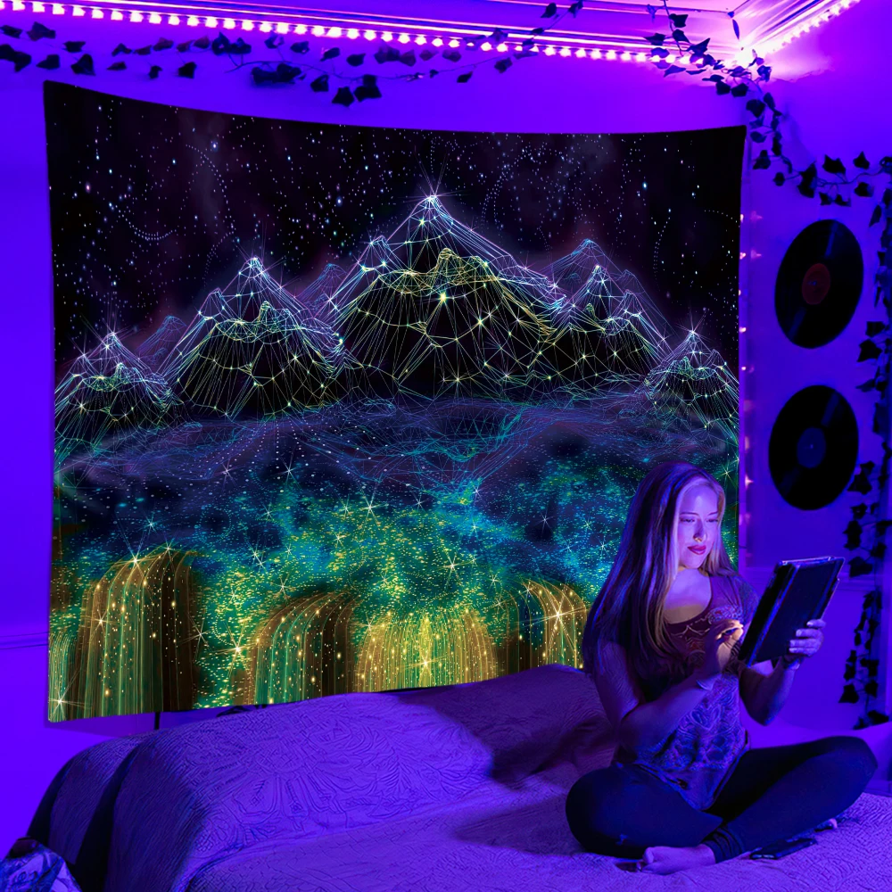 Black Light Tapestry UV Reacti - огляд і ціна Home Decor Hippie