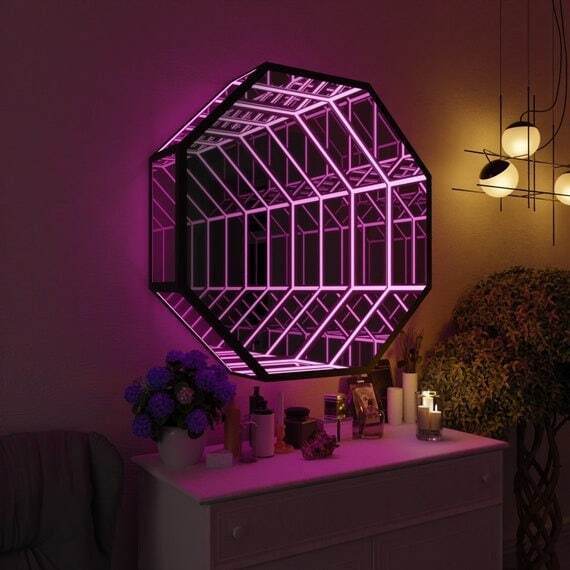 Octagon 3D Infinity Mirror Lig - огляд і ціна Home Decor Mirror