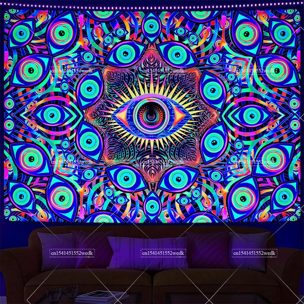 Blacklight Eyes Tapestry Boho  - огляд і ціна Home Decor Hippie
